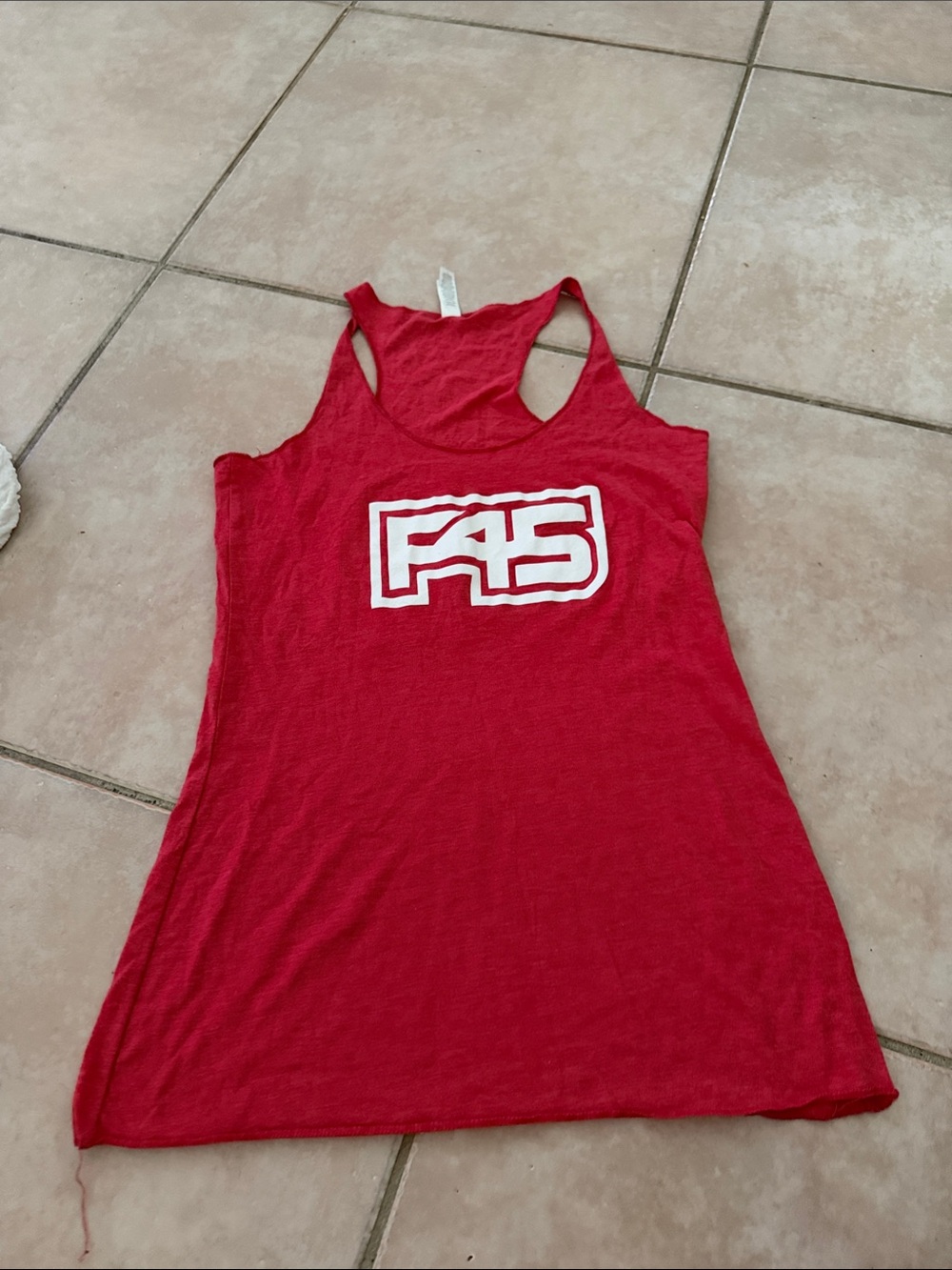F45 Red Racerback Tank Top with White Logo size XS @@@